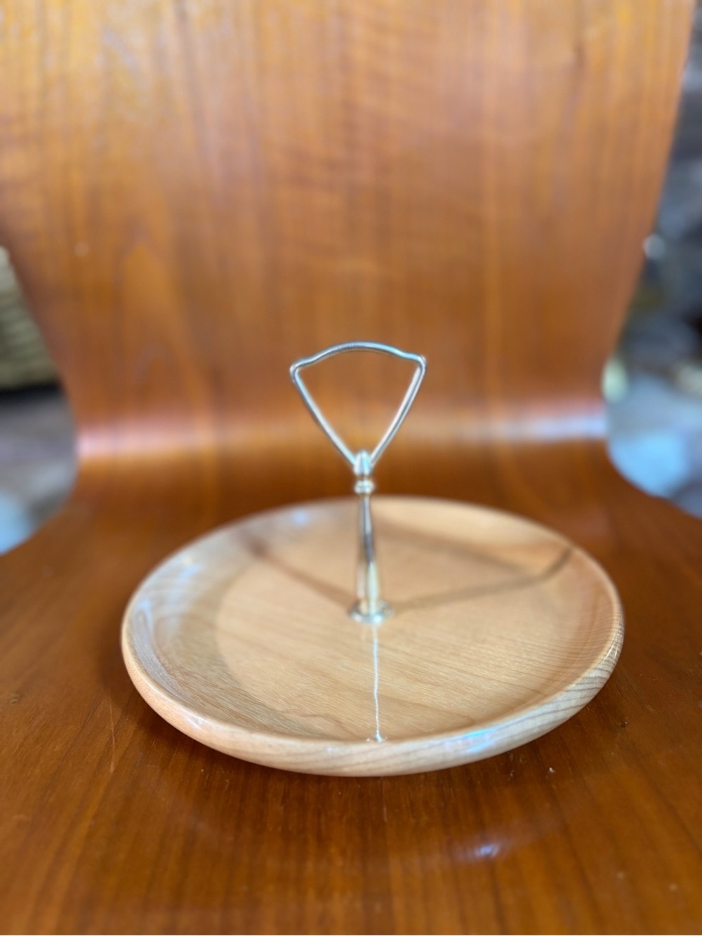 Myrtlewood Handle Tray or Trinket Dish - Natural Wood